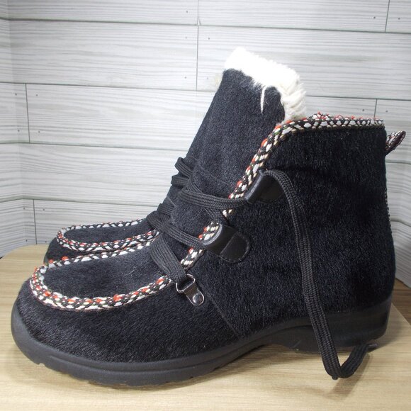 Comfortview Women’s Faux Fur Lined Side Zip Snow Boots Black Size 9 - Picture 1 of 5